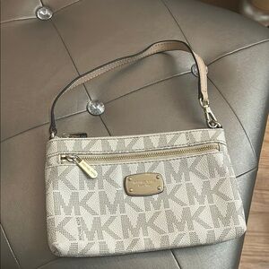 Michael Kors Beige Monogram Shoulder Bag